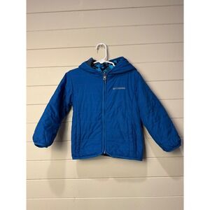 Columbia Reversible Kids Jacket Blue Fleece‎ Geometric Print Size 4T